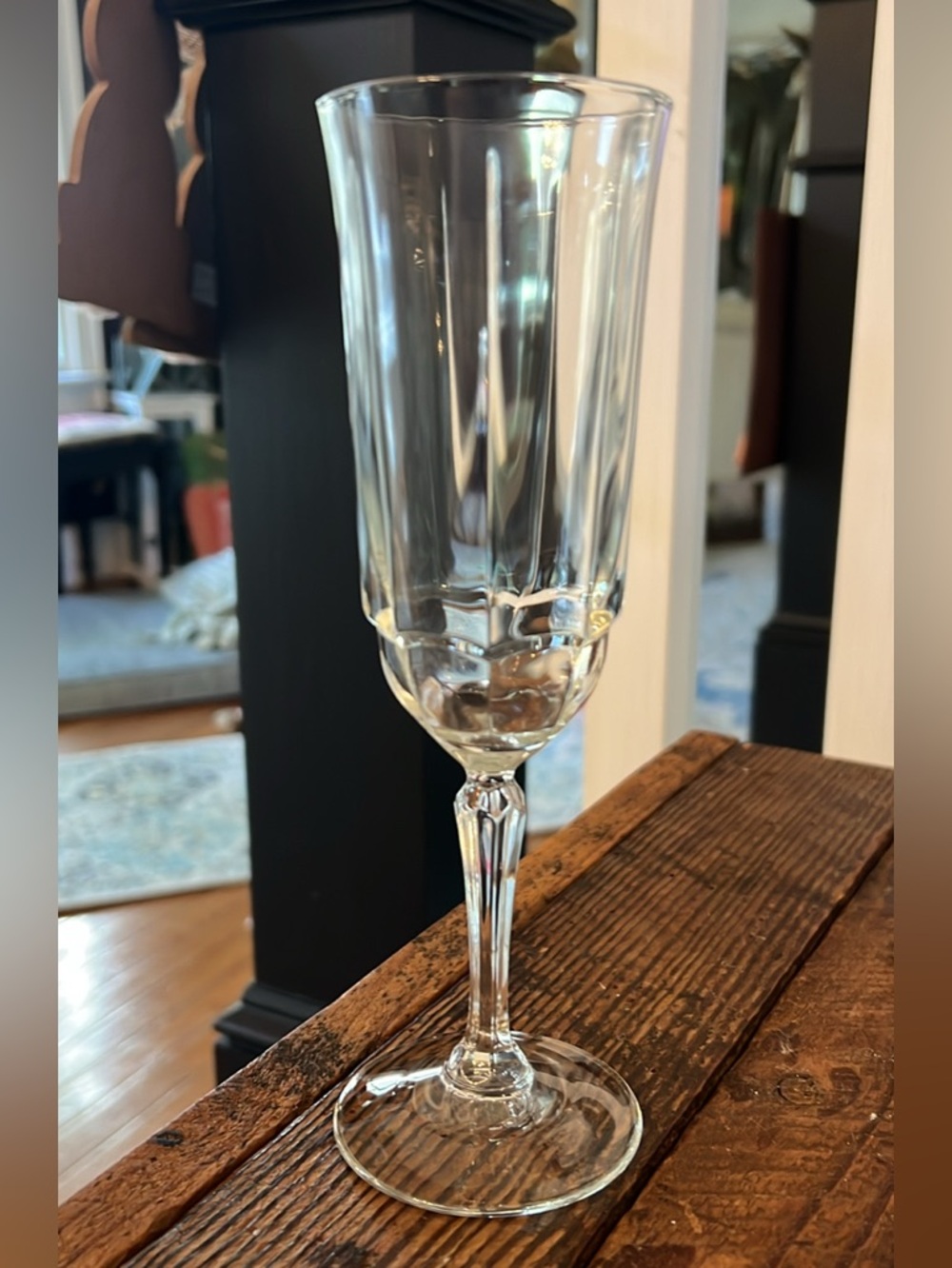 (8) Clear Crystal Champagne Flute - Elegant Stemware
